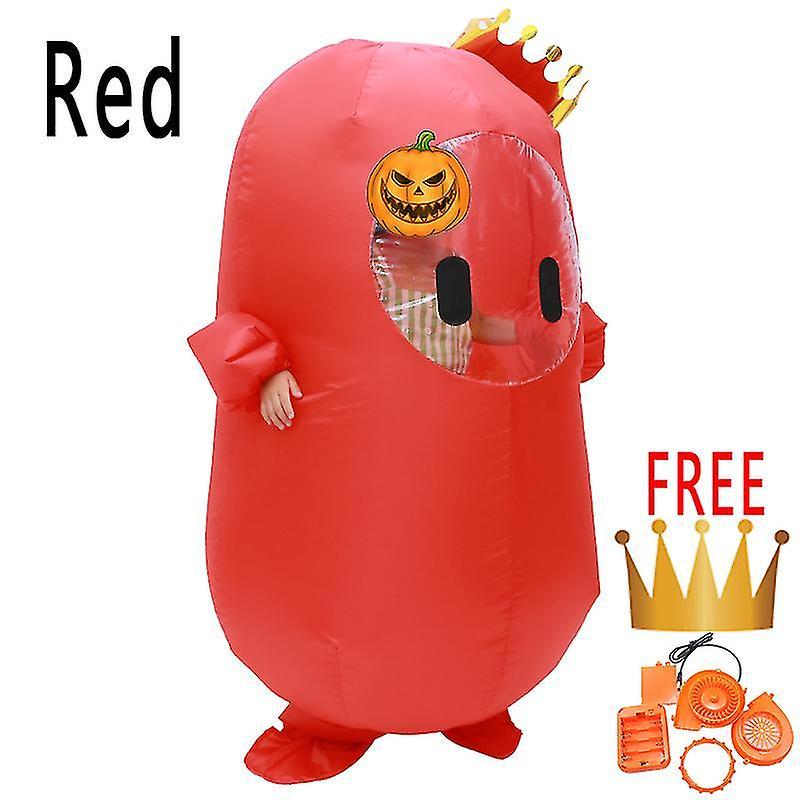 Bean Fall Guys Inflatable Costume Girl Women Men Kid Adult Jellybean Game Stumble Anime Cosplay Halloween Birthday Party Blow Up Suit Adult 155-195...