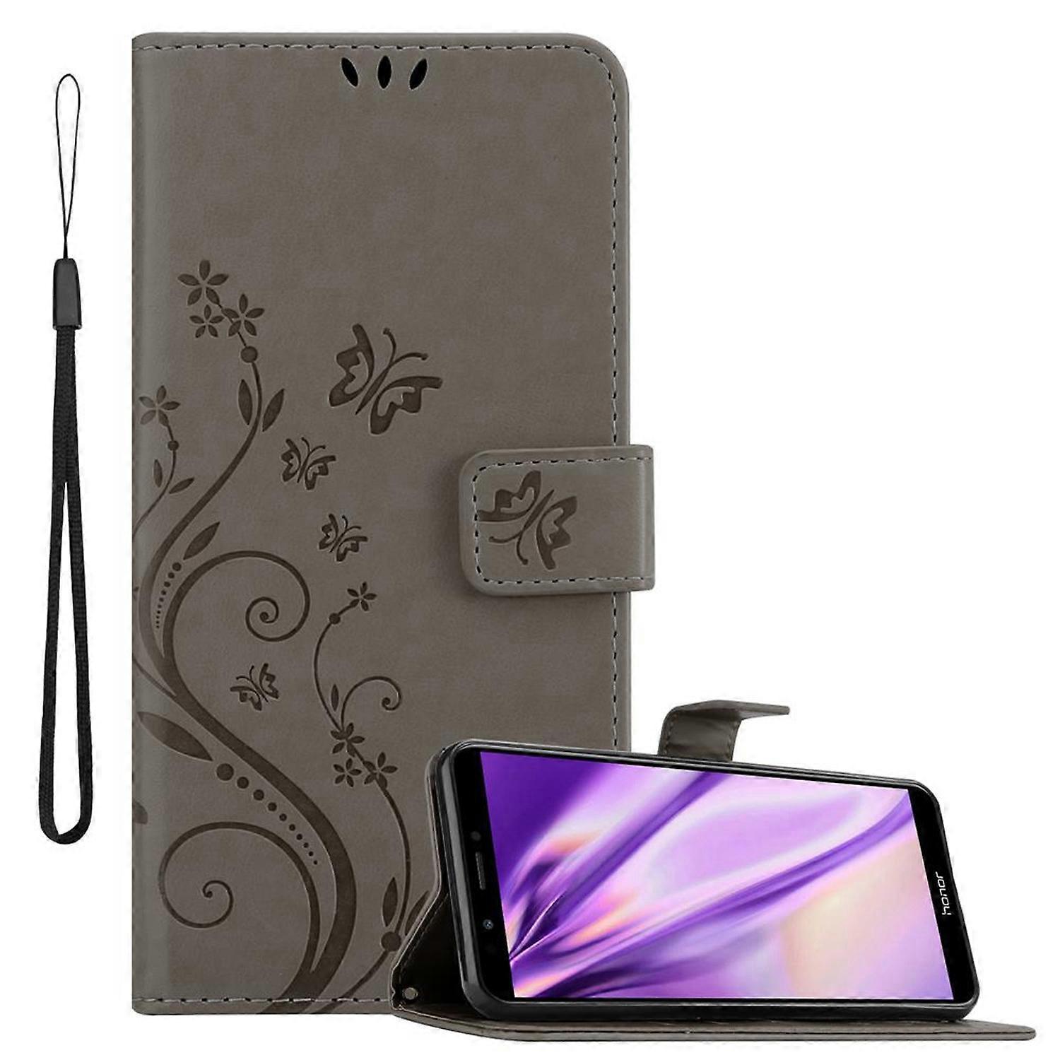 Honor 7C / Huawei Y7 2018 Protective Case - with Floral Pattern and Card Slot FLORAL ROSA