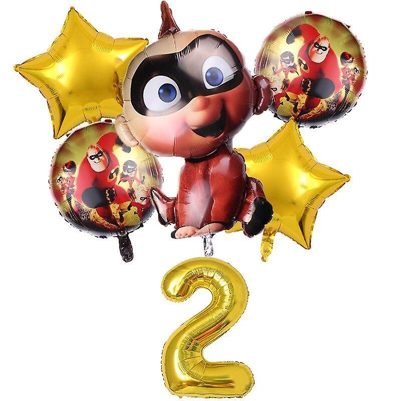 HSEXCEL 6Pcs Incredibles 2 Balloon 32inch Number Superman Party Inflatable Helium Balloons Birthday Party Decoration Kids Ballon Globos A 2