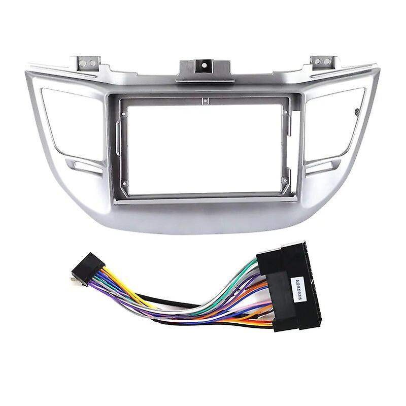 Eccpp 9 INCH Car Radio Fascia for Hyundai Tucson 2014-2018 Stereo Player Panel Dash Installation Kit Double Din Frame GPS DVD Bezel HY49