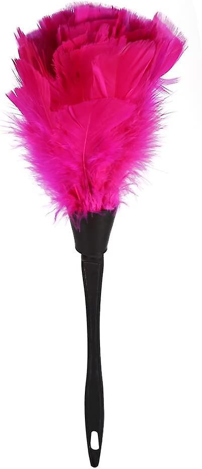 Timber Rose Red Feather Duster - Turkey Feather Duster Soft Brush With Black Handle, Home Furniture,Keyboard,Car Cleaning Tools