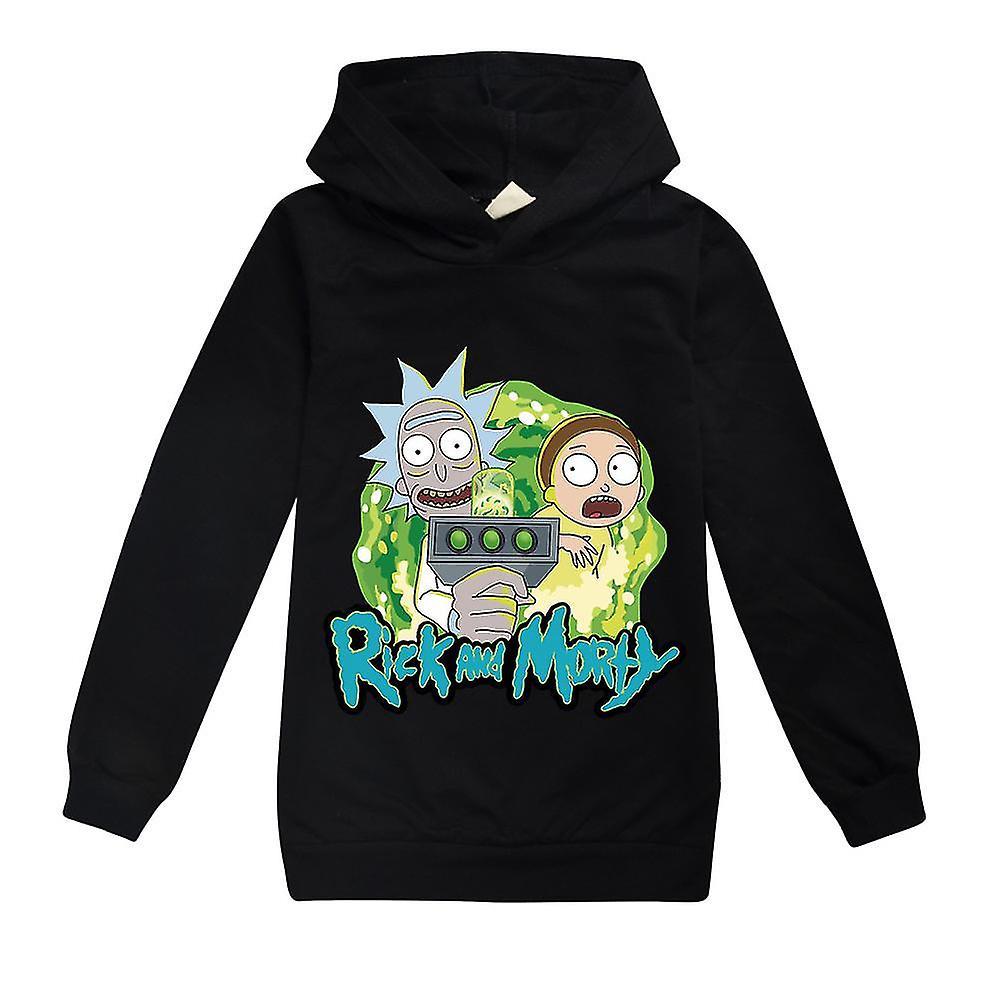 Boys Rick And Morty Printed Hoodie Kids Casual Hooded Sweatshirt Pullover Hoody Tops 11-16 Years ~SSZFV 11-12 Years