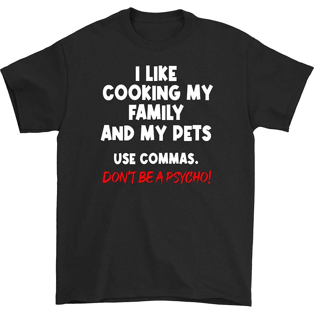 HISHARK I like cooking my family t-shirt black S