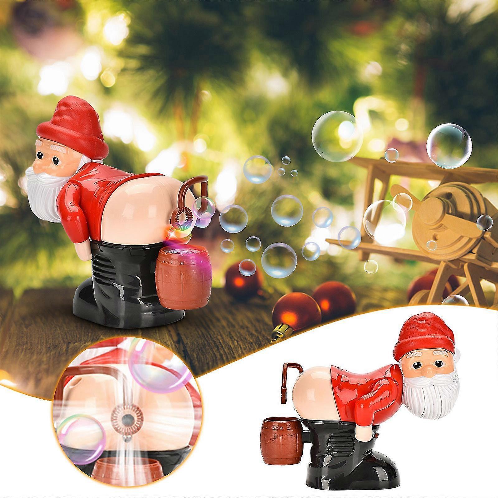 Joyy 2023 Christmas New Automatic Bubble Machine With Lights, Music, Funny Santa Claus Bubble Toys (60ml Bubble Solution)