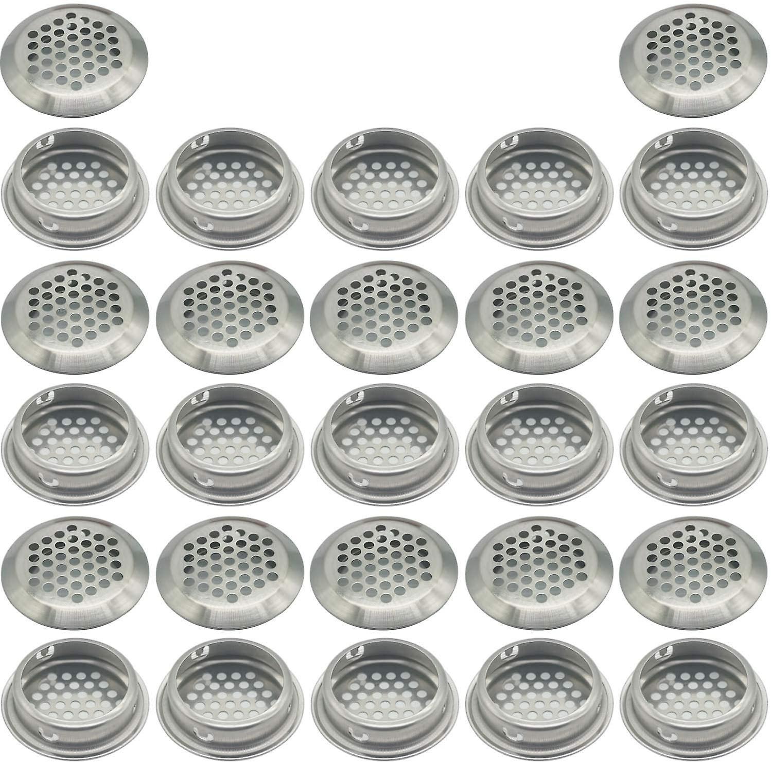 Joyful 27 Pieces 35mm Stainless Steel Ventilation Grille Round Mesh Breathing | For Kitchen Furniture Stainless Steel Ventilation Mouth | For Cupbo...