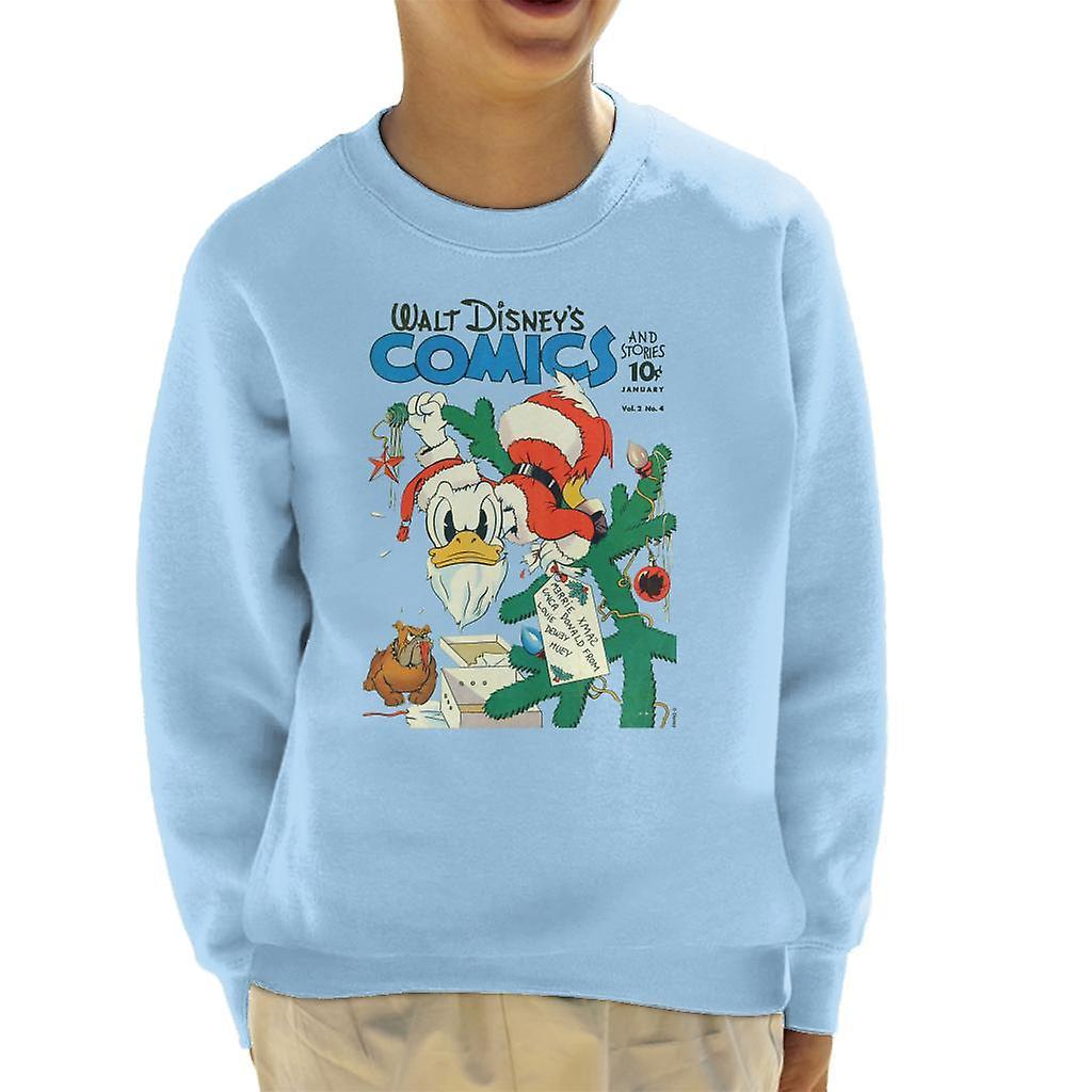 Disney Christmas Donald Duck As Santa Kid's Sweatshirt Sky Blue Large (9-11 yrs)