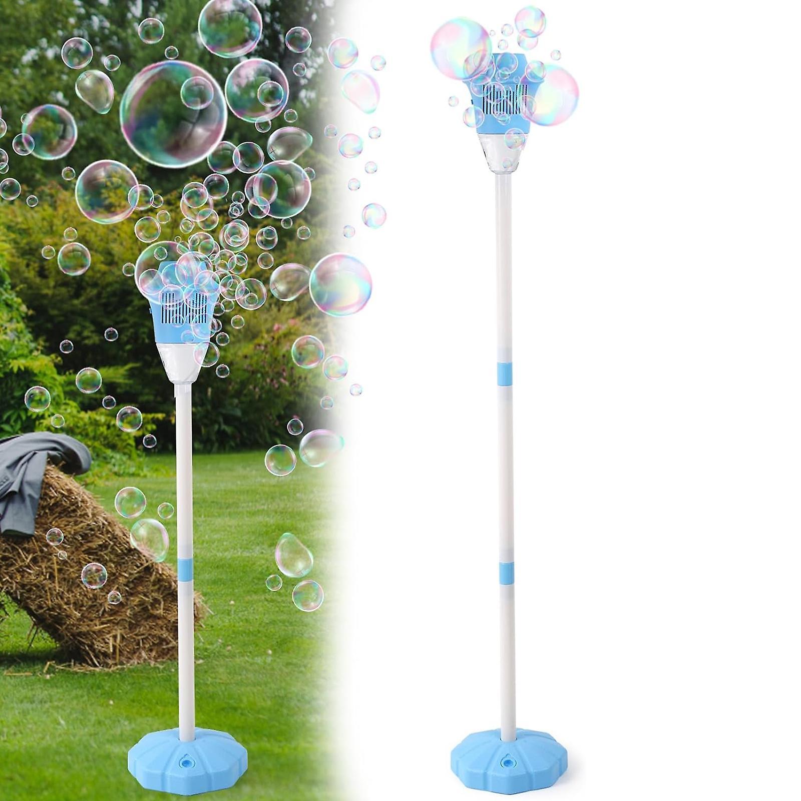 Nspiel Bubble Machine, Vertical Bubble Maker Automatic Bubble Machine with Light, Outdoor No Spill Bubble Blower Machine for Wedding Party blue