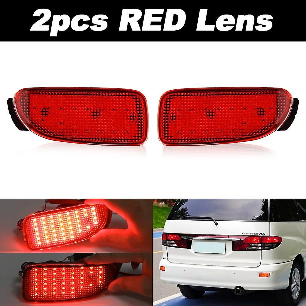 Redkid For Toyota Previa Estima 30 Reflector Rear Back Tail Led Bumper Brake Stop Running Light Fog Lights Red / Smoke Lens 2pcs 2pcs RED LENS