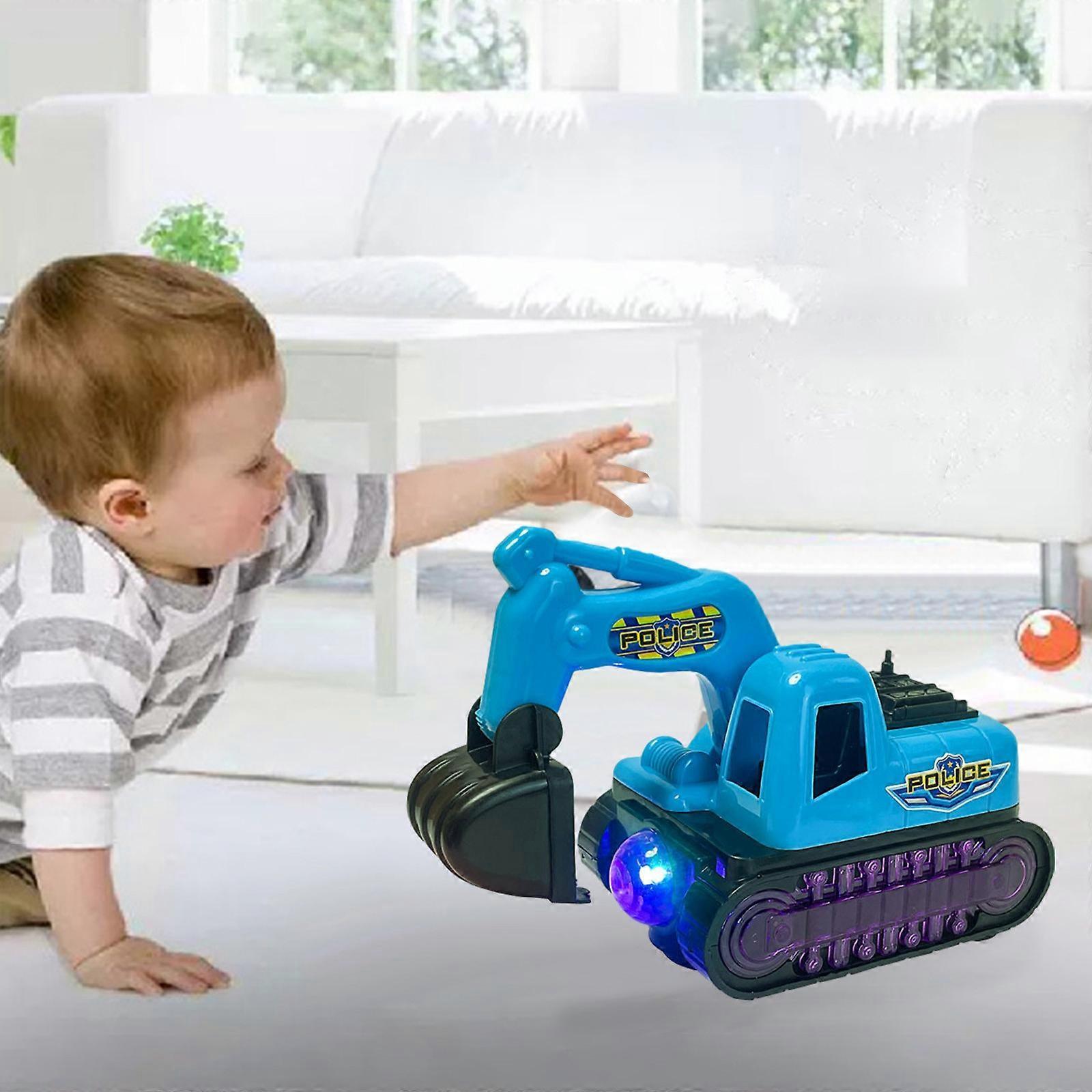 Flye Kids Toys Simulation Excavator Model Electric Universal Music Glowing Educational Educational Toys Blue