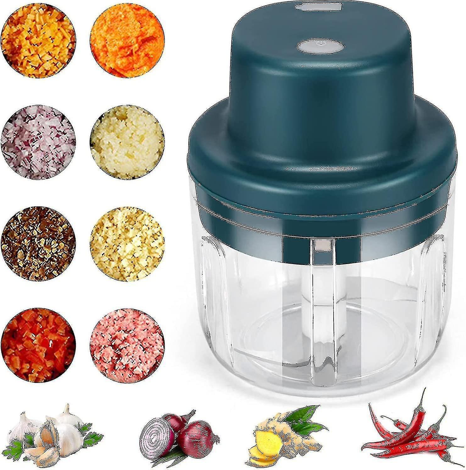 Tianzun Electric Garlic Chopper Mini Food Slicer Portable Garlic Masher Mincer Press, Wireless Food Processor For Garlic Pepper Chili Onion Celery ...