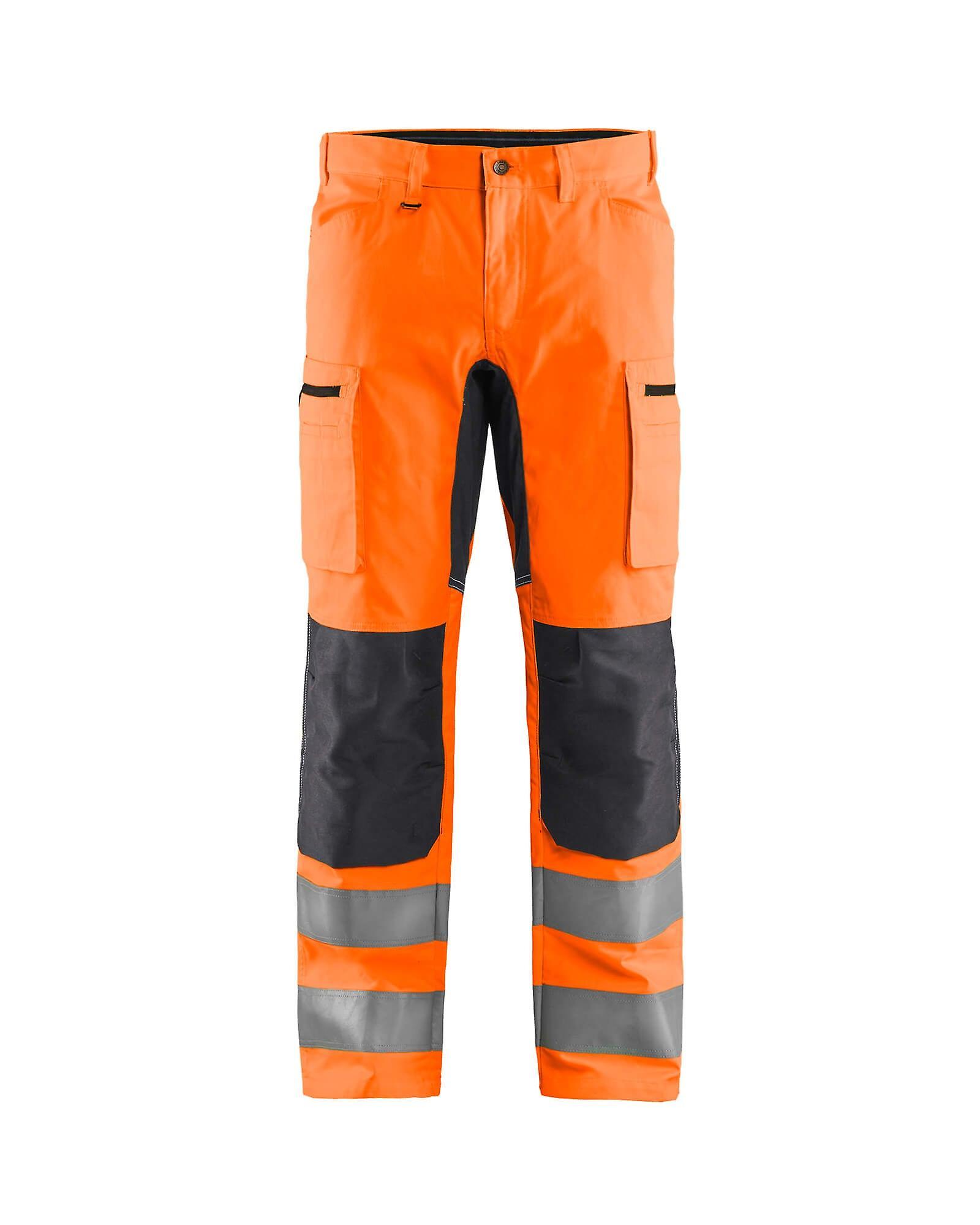 Blaklader 1585 hi-vis trousers stretch - mens (15851811) - (colours 1 of 2) Hi-vis orange/mid grey