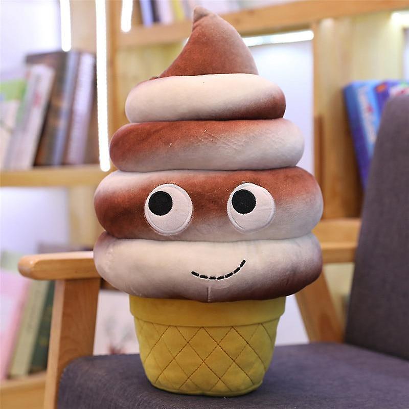 Slowmoose Cute Cartoon Plush Hamburger, Ice Cream French Fries Toy 60cm brown ice cream