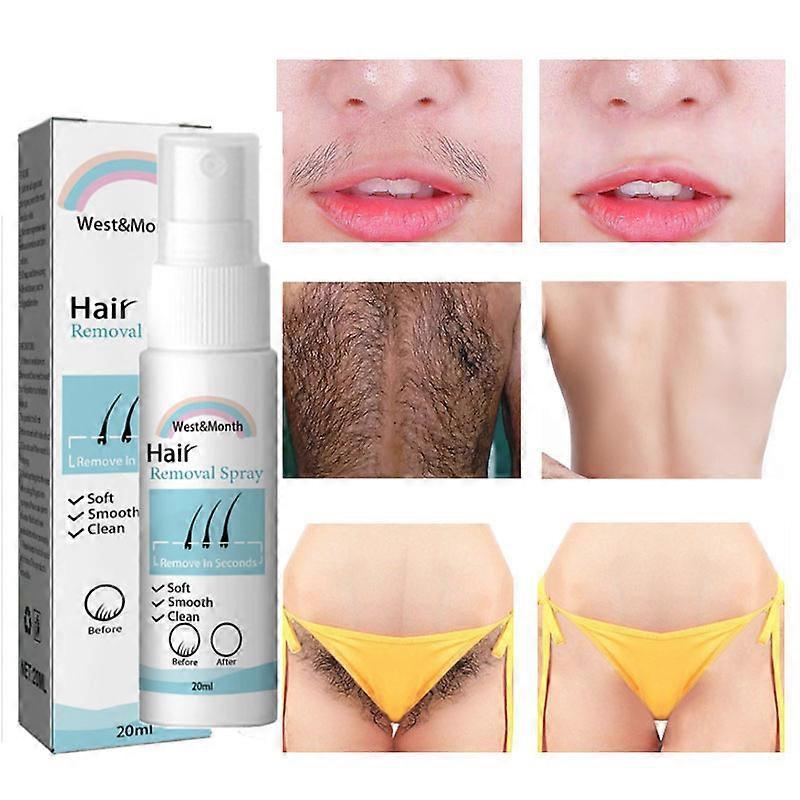 Unbrand Permanent Hair Removal Spray, Painless Armpit Leg Arm Hair Remover, Hair Growth Inhibitor, Nourishing Repairing Body Care Men Women 3Pcs