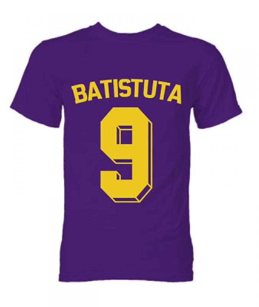 Gildan Gabriel Batistuta Fiorentina Hero T-Shirt (Purple) Large (42-44 inch)