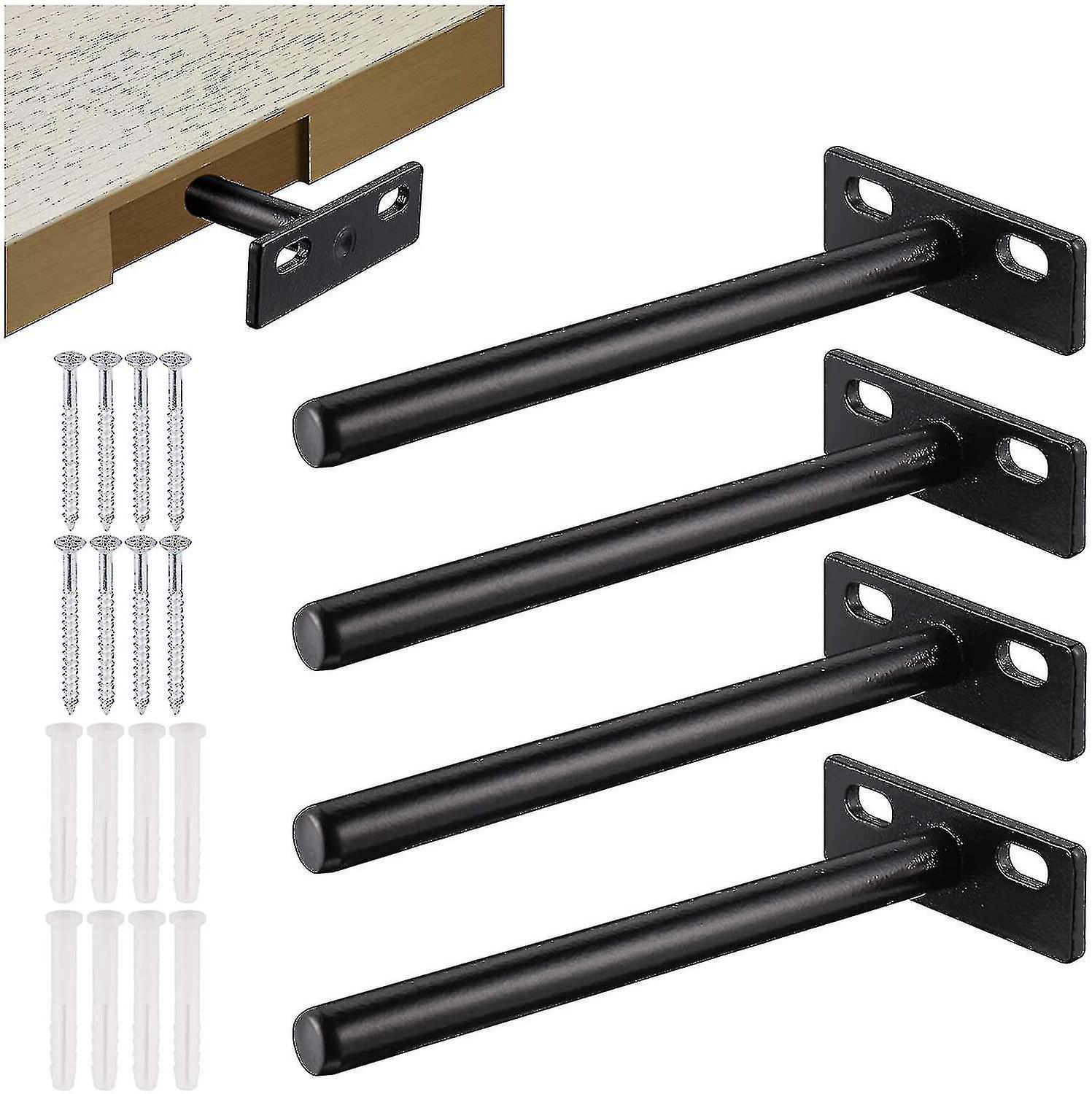 Bean 4pcs Floating Shelf Bracket, Metal Invisible Shelf Bracket, Heavy Duty Hidden Shelf Bracket,10mm