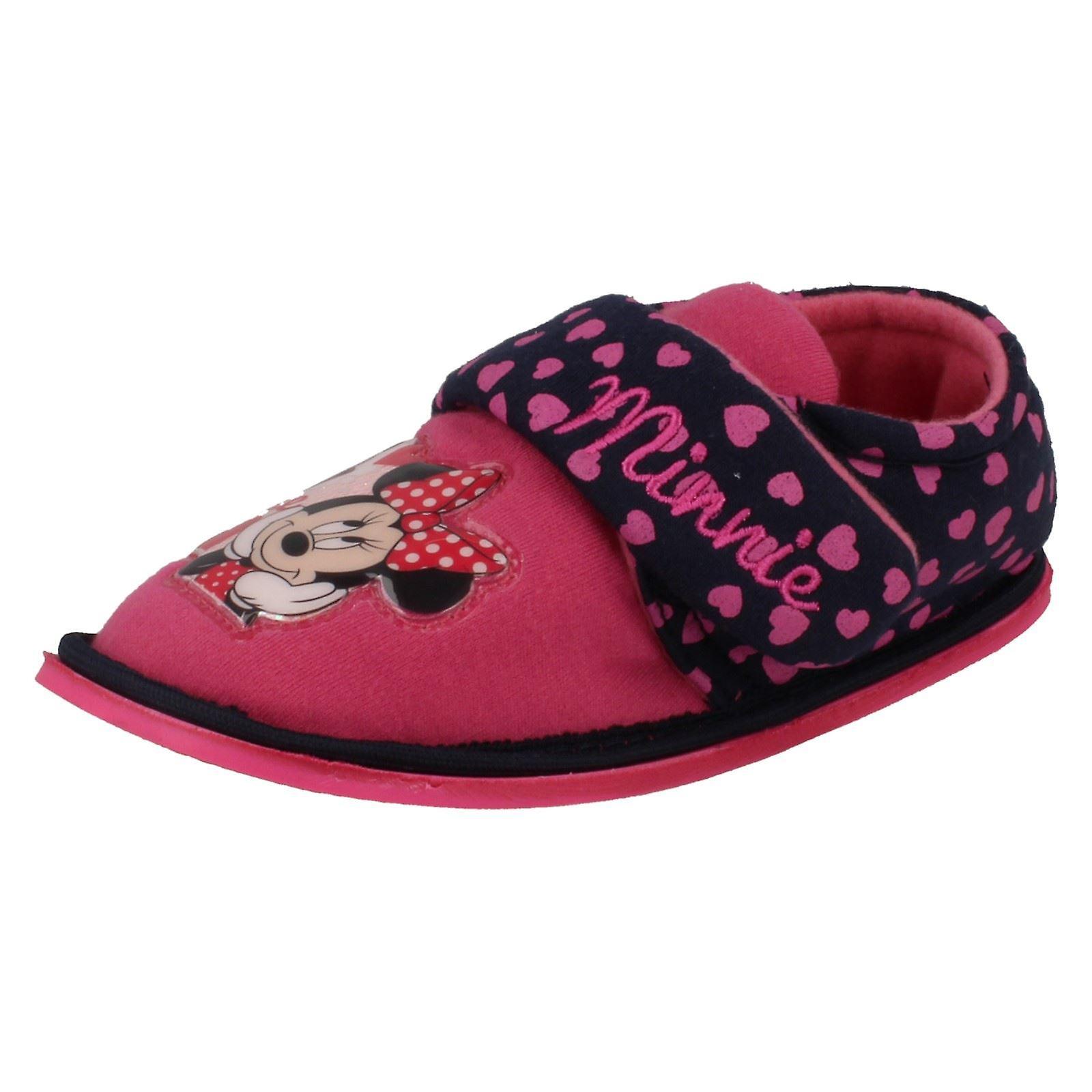 Disney Girls Casual Minnie Mouse Slippers Pink/Navy (Pink) UK 11 Kids