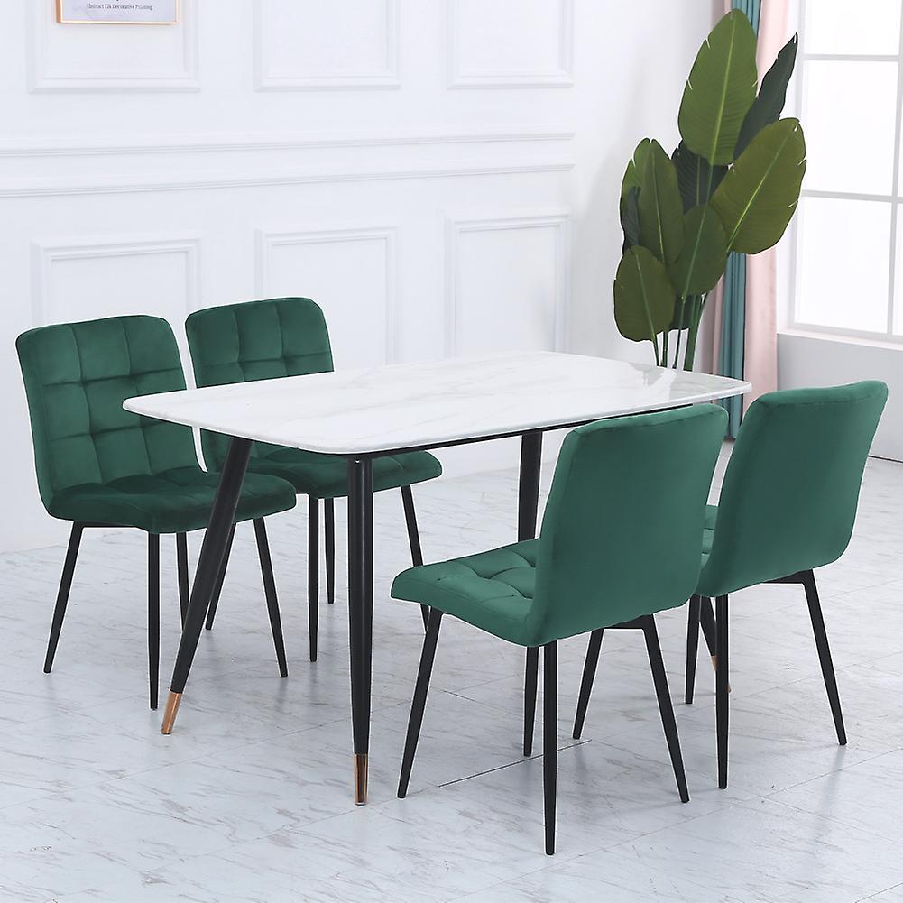 Living And Home Livingandhome Set of 4 Matte Velvet Padded Dining Chairs - Green