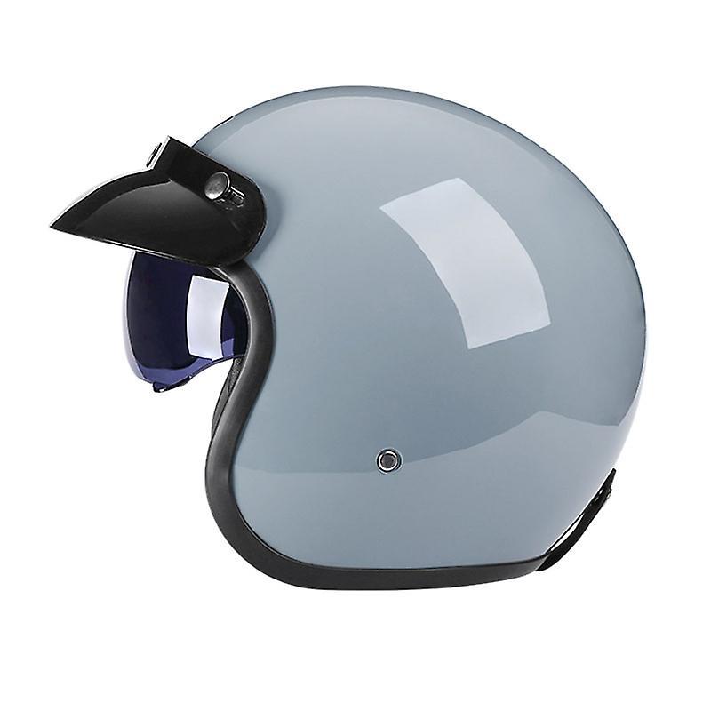 Dot Approved Capacete De Moto Motorcycle Helmet Open Face Retro Vintage Scooter Factory Directly Sell    Motorcycle Helmets Light Grey XL