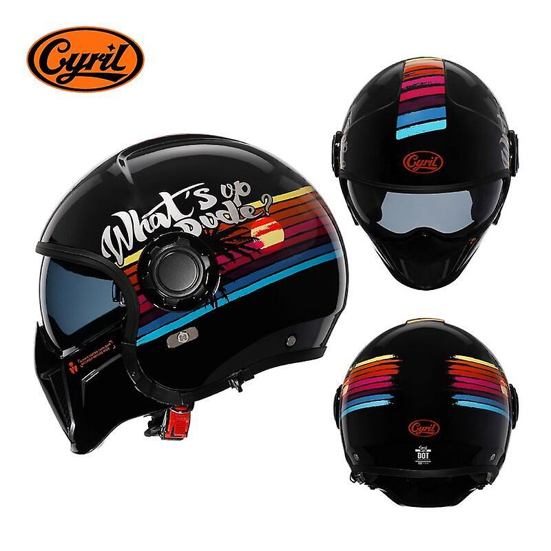 Full Face Motorcycle Helmet Open Face Helmet Double Lens Modular Helmet Dot Ece Approved Cyril Op12a Man Woman Retro Moto Helmet    Motorcycle Helm...