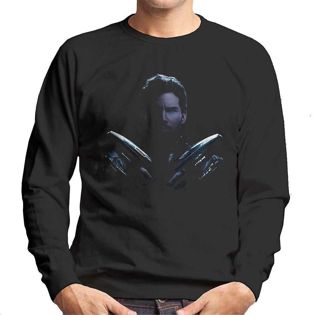 Marvel Guardians Of The Galaxy Vol 2 Star Lord Quad Blaster Design Men's Sweatshirt Black Medium