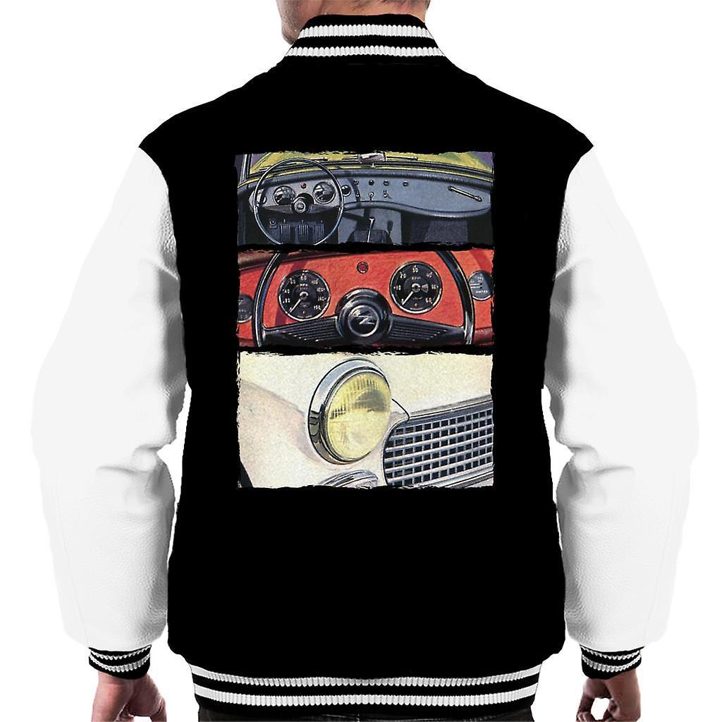 Austin Healey Montage British Motor Heritage Men's Varsity Jacket Black/White Medium