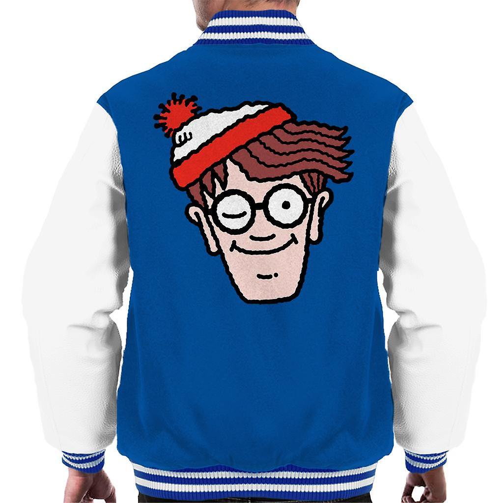 Wheres Wally Where's Wally Winking Men's Varsity Jacket Royal/White Large