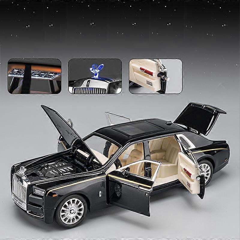 Toy Cars 1:24 Rolls Royce Phantom Mansory Alloy Car Diecasts  Toy Vehicles Car Model Sound and light Pull back Car Toys For Kids Gifts Black