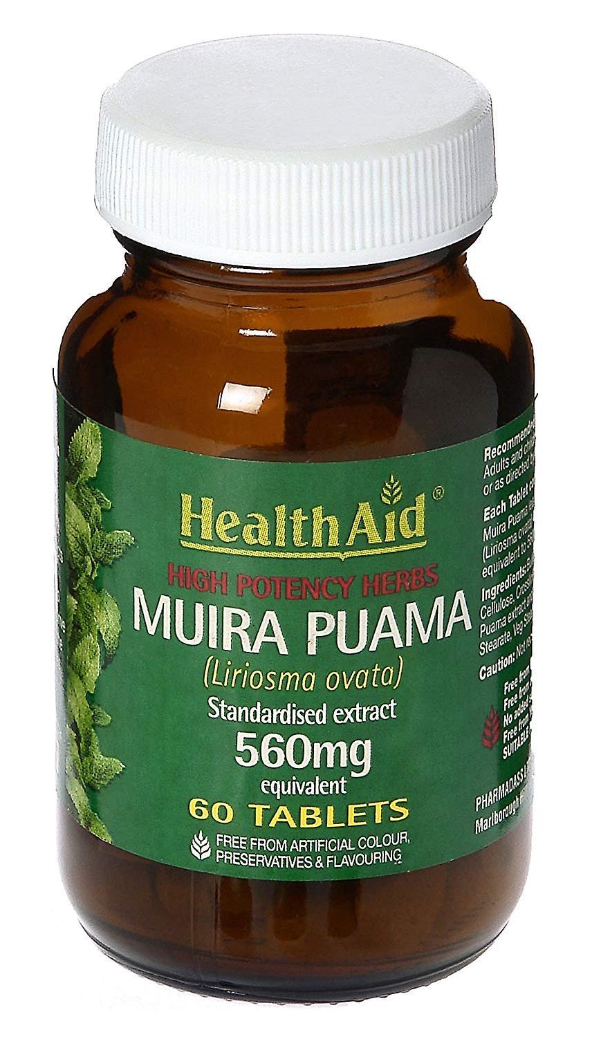 Health Aid Muira Puama Extract 560mg - Standardised, 60 Tablets