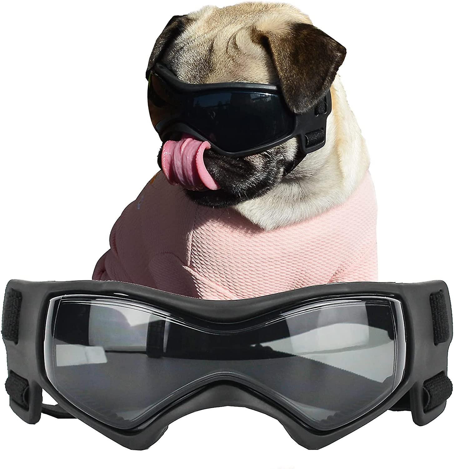 Fongwan Dog Goggles For Small Breed Dog Sunglasses, Easy Wear Dog Uv Sunglasses For Small/medium Puppy Dogs Black