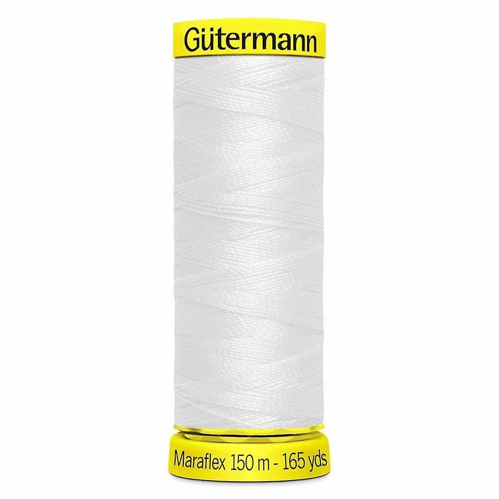 Gutermann Maraflex Elastic Stretch Sewing Thread 150m  800 White - each