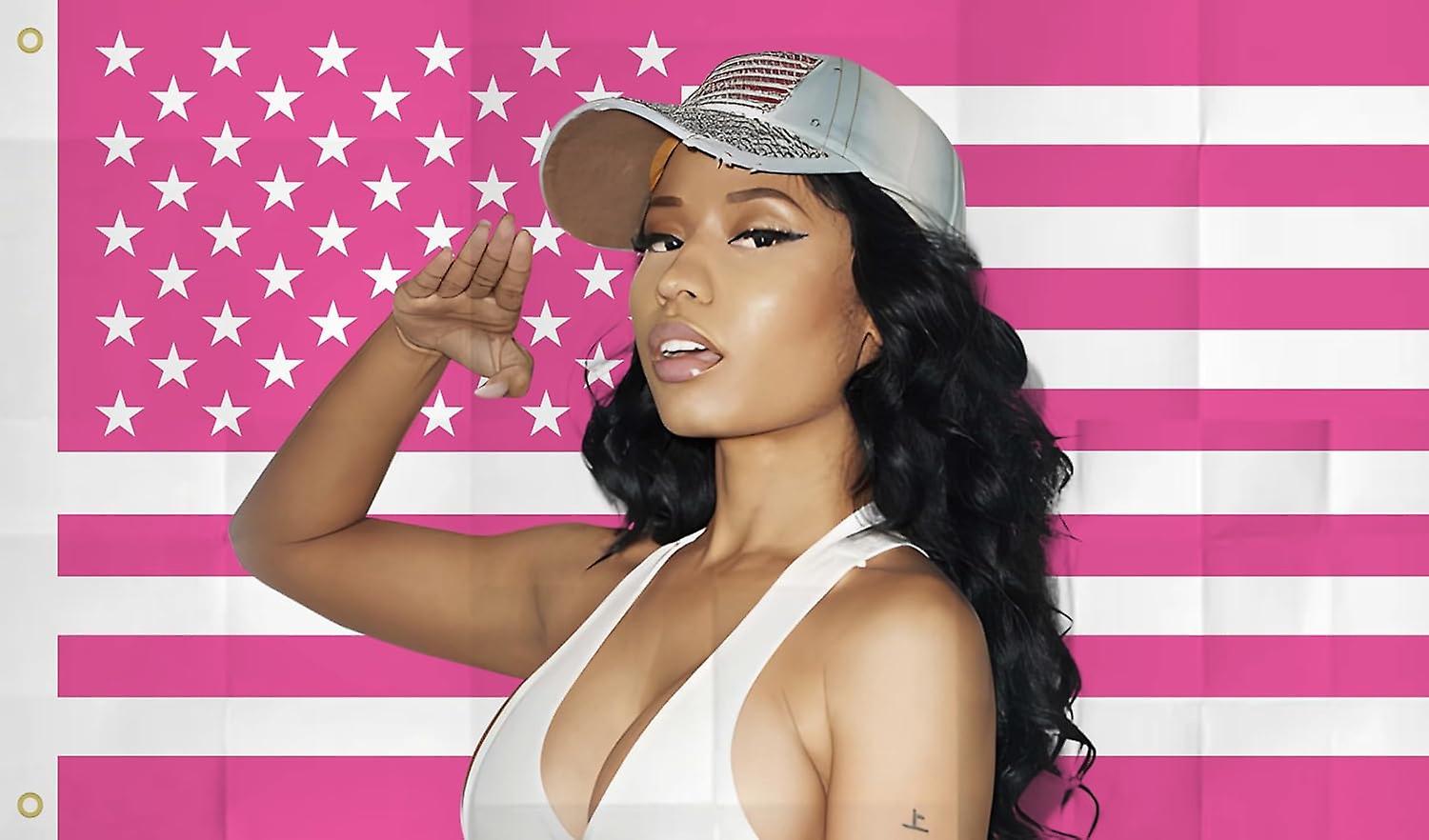 Frusde Nicki Minaj Flag Pink Niki American Flag Nicki Rapper Minaj Flag Nicki Pink American Flag 3x5ft Nicki Flag Minaj Banner Decor Rose red