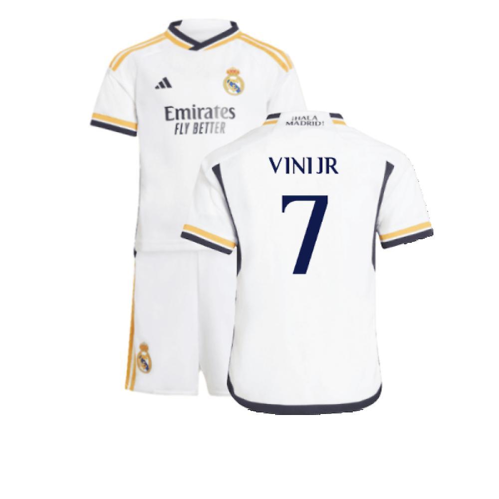 Adidas 2023-2024 Real Madrid Home Mini Kit (Vini Jr 7) White 4-5 Years