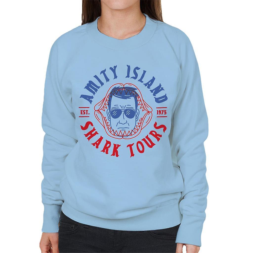 Jaws Amity Island Shark Tours Est 1975 Women's Sweatshirt Sky Blue X-Large