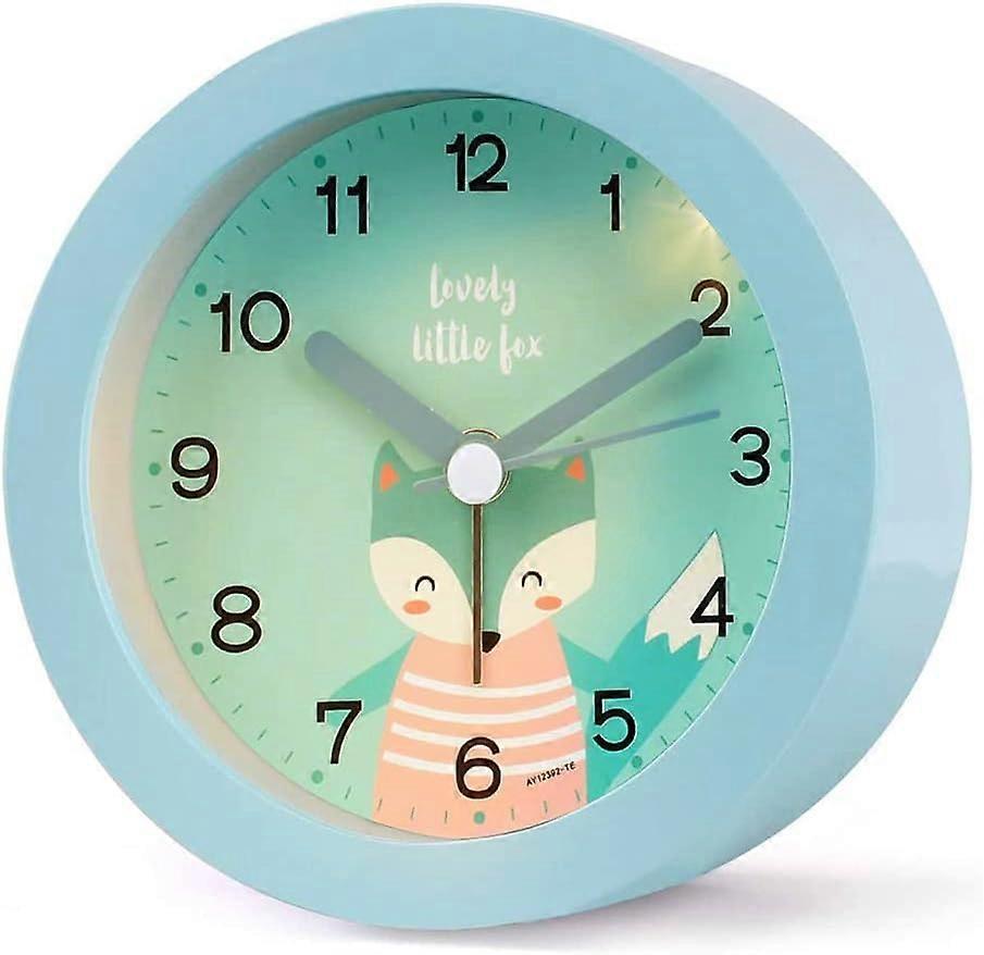 Mintian Children's Alarm Clock Non Ticking, Small Analog Alarm Clock for Children Bedside Battery Operated, Loud Travel Alarm Clock Desk Clock with...