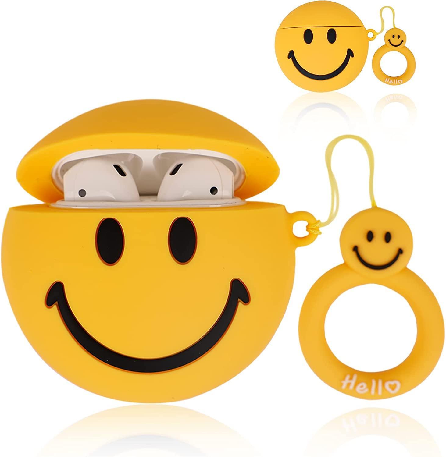 Heytea Smiley Face Airpod Case Cover Compatible with Airpods Case, Soft Cute TPU Silicone Shockproof Cover for Airpods 1/2, New 3D Fun Aesthetic Pr...