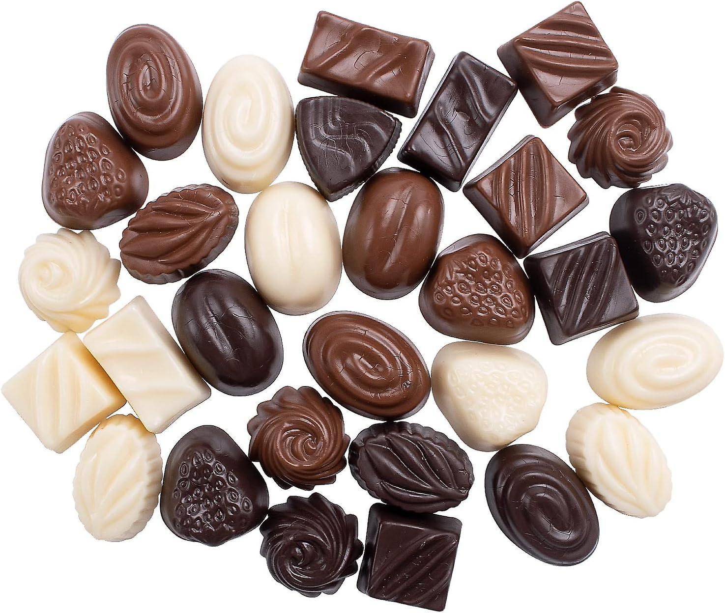 Tinksky 30pcs Fake Chocolate Artificial Food Chocolate Realistic Chocolate Props Random Style 3.9X2.8CM