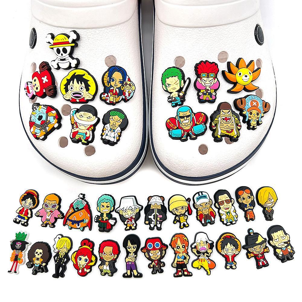 Ochime 36 Pcs Anime One Piece Series Characters Shoes Charms For Crocs Clog Sandals Decoration Decors Accessories Gifts