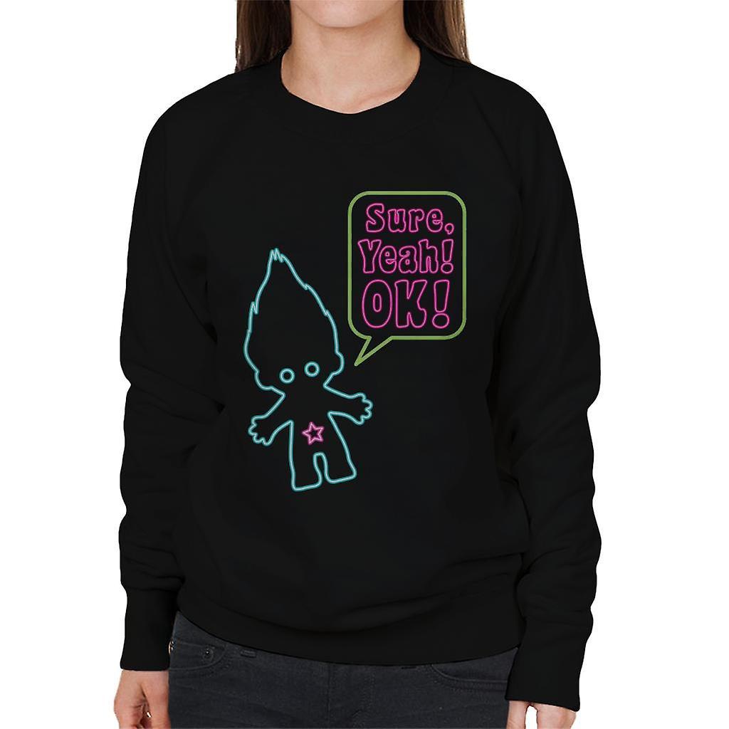 Trolls Neon Sure Yeah Ok Women's Sweatshirt Black XX-Large