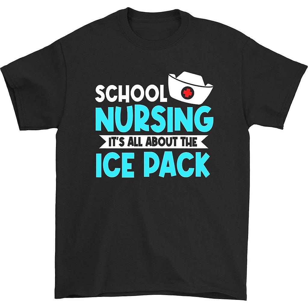 HISHARK School nursing it's all about the ice packs t-shirt Black