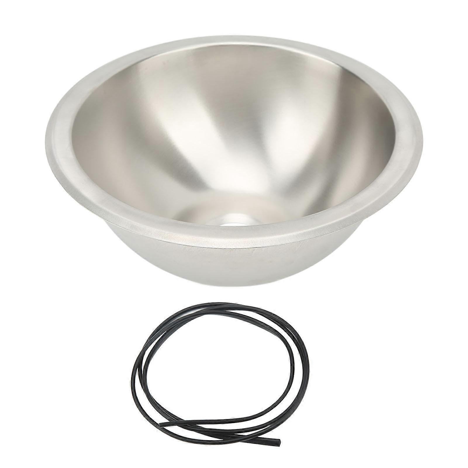 Aespa RV Kitchen Sink 304 Stainless Steel Wiredrawing Smoothing Space Saving Round RV Sink for Camper Boat