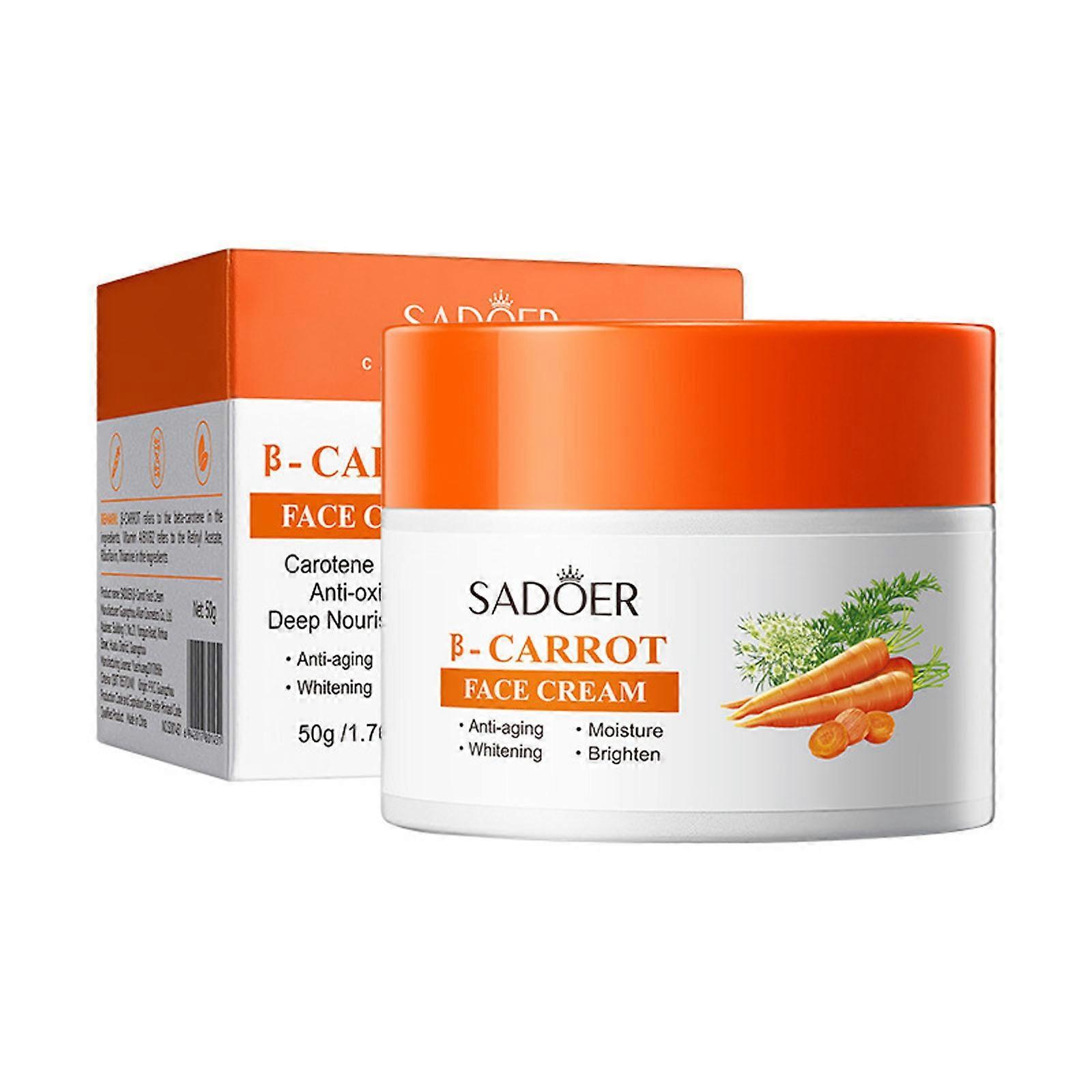 Unbrand Carrot Face Cream Moisturizing Face Cream Firms Skin Smoothes Skin Tone Relieves Swelling Soothes And Moisturizes Skin 50g White