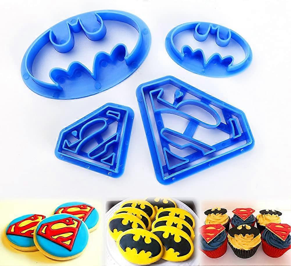 4 Super Hero Cookie Cutters Cookie Decorations (Super Hero)