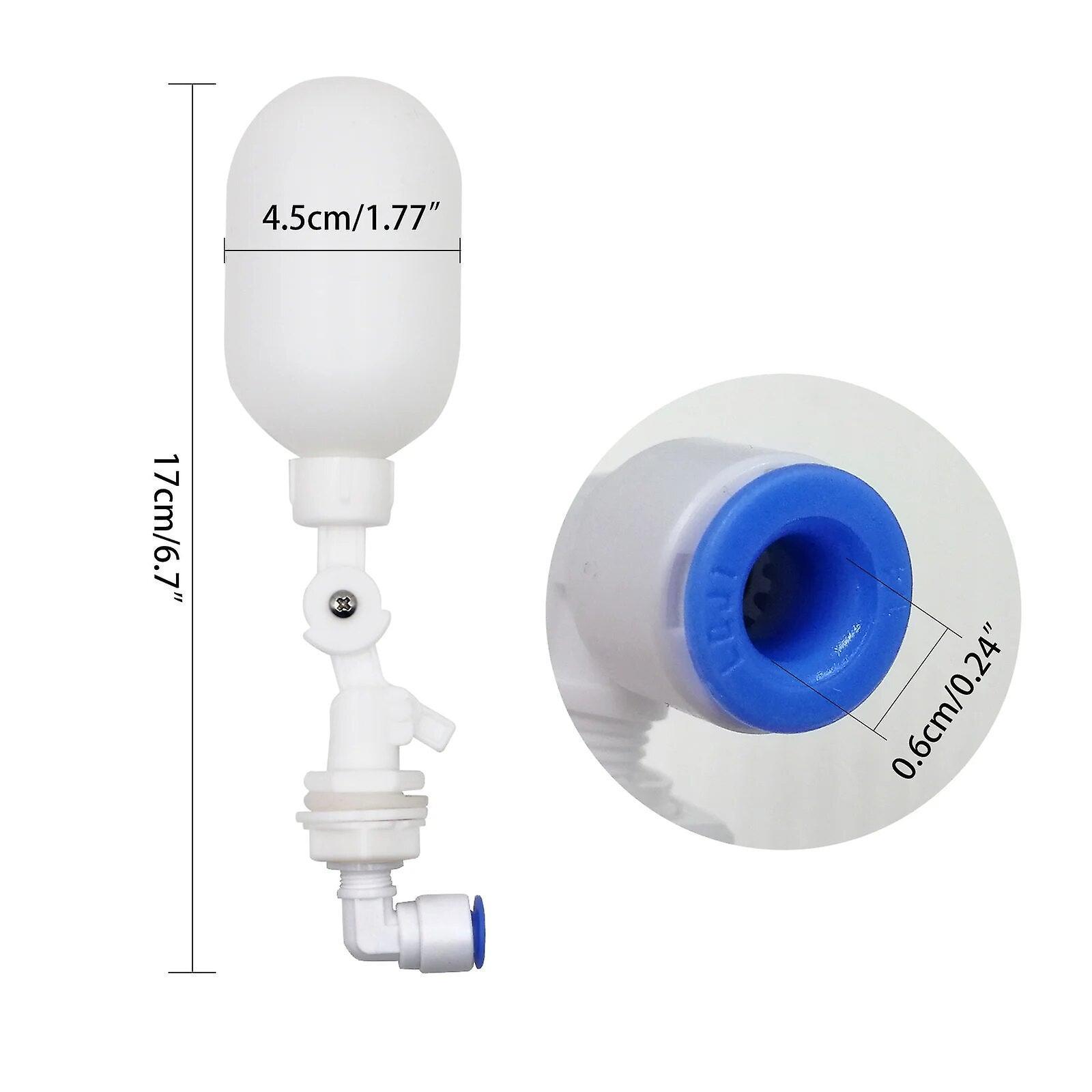 mickcara Adjustable Mini Water Float Ball Valve Shut Off 1/4'' 3/4" Automatic Fill Feed Fish Tank Aquarium Ro Water Dn8wk