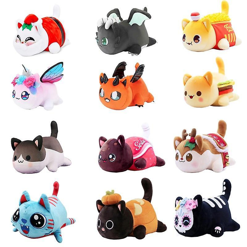 Hcankcan Meows Aphmau Plush Doll Coke French Fries Burgers Bread Sandes Food Cat Plushie Sleeping Pillow Children's Christmas Gifts Butterfly Cat