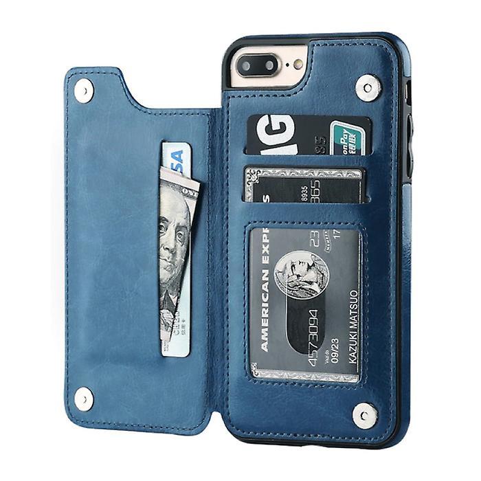 Stuff Certified ® Stuff Certified® Retro iPhone 5S / SE Leather Flip Case Wallet - Wallet Cover Cas Case Blue