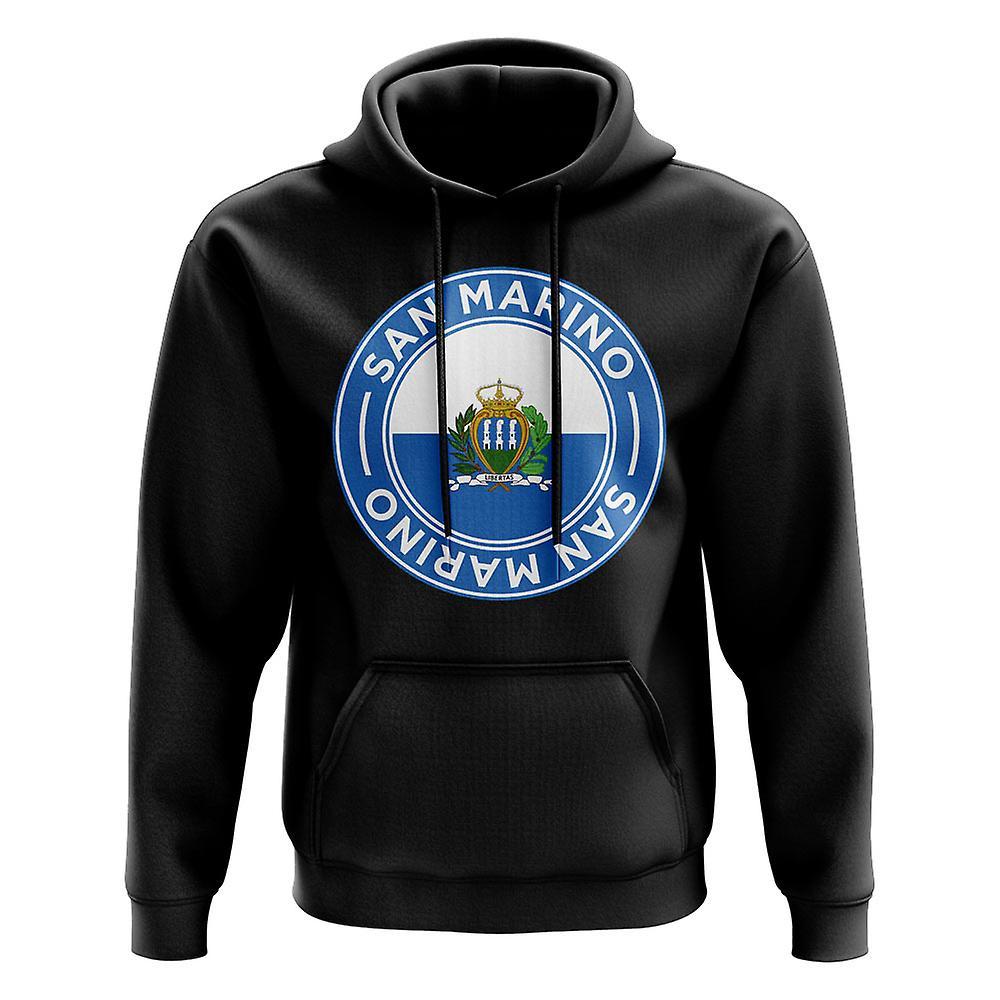 UKSoccerShop San Marino Football Badge Hoodie (Black) Womens XXL (Size 18 - 40 inch Chest)