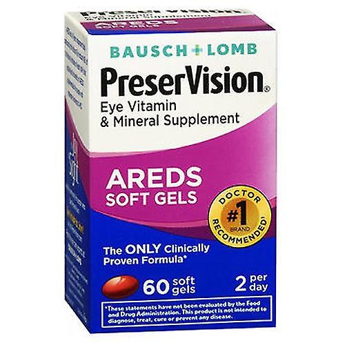 Bausch & Lomb Bausch + Lomb Bausch And Lomb Preservision Eye Vitamin And Mineral Supplements With Areds, 60 sgels (Pack of 1)