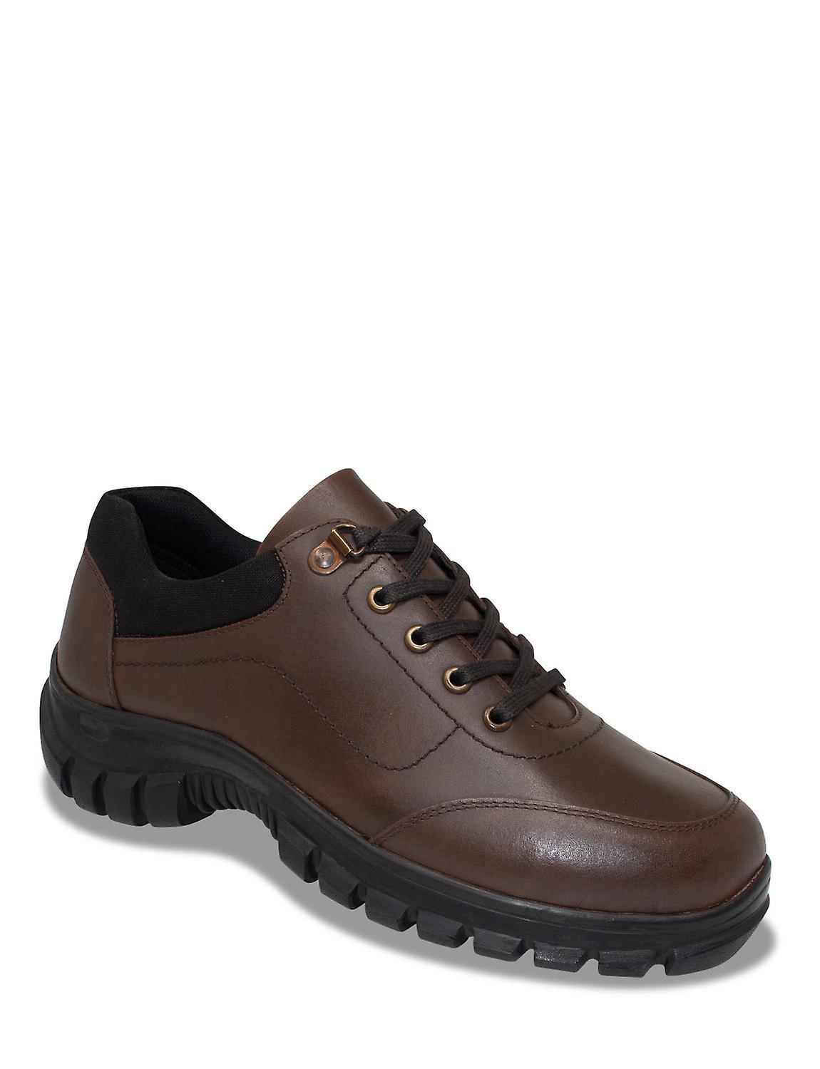 Pegasus | Mens | Pegasus Waterproof Leather Wide Fit Lace Hiker Shoe Brown 9