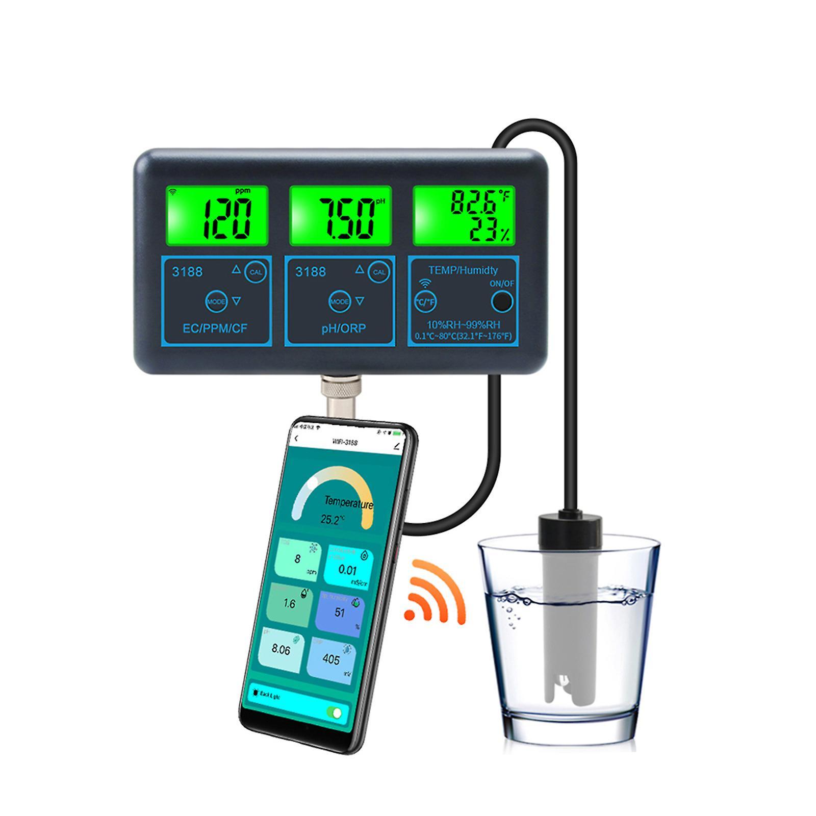 Niutuo 7-in-1 Smart Monitor Fish Tank WiFi Pool Water Quality Meter PH ORP EC PPM Tester