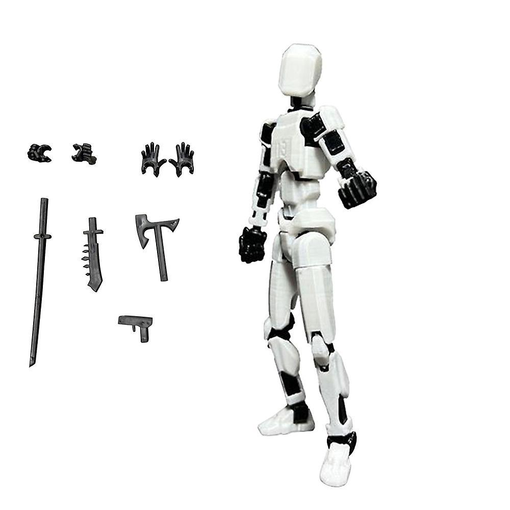 Handuo T13 Action Figure 3D Printed Multi-Jointed Movable, Lucky 13 Action Figure WHITE